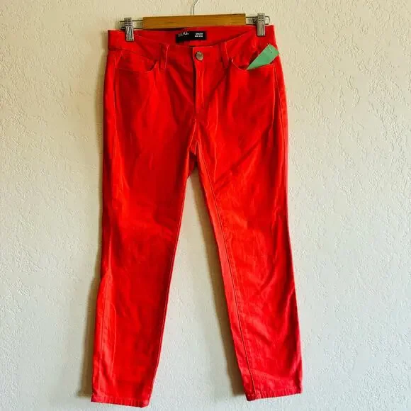 BDC | Frazier mid rise bright coral crops - Picture 1 of 5